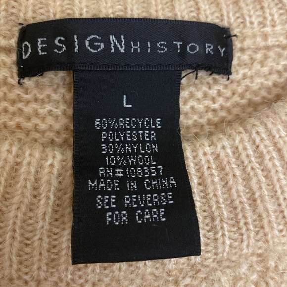 DesignHistory Multi Textured Wool blend Sweater Womens L Crop Patchwork Simple - Picture 8 of 10